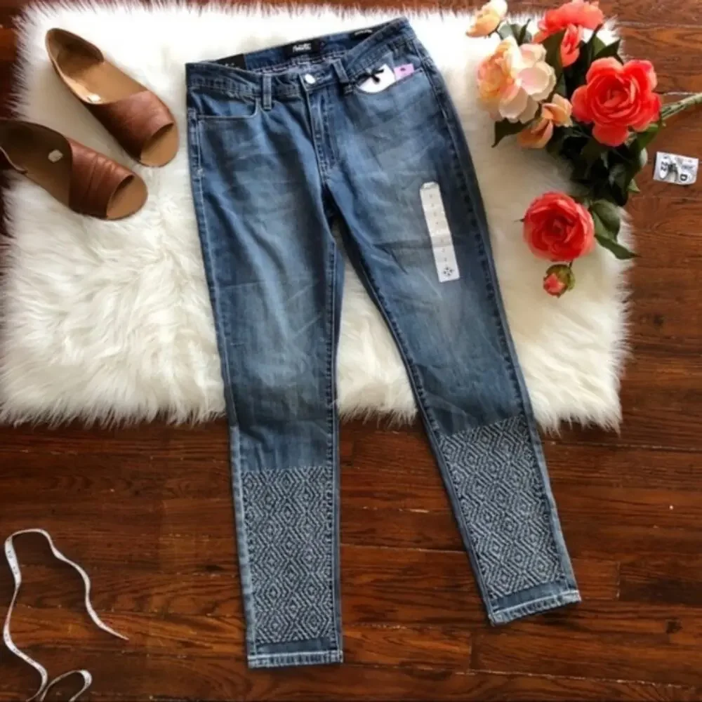 Nanette Lepore Nolita Skinny Embroidered Jeans NWT